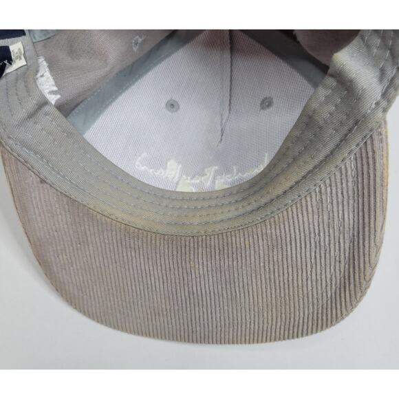 Jumby Bay Island Antigua West Indies Gray Corduroy Snap Back Embroidered Hat Cap - Picture 6 of 7